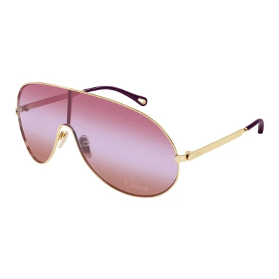 Image de CHLOÉ Lunettes de soleil goldcoloured/red, Femme, Taille: 99, Gold coloured/red