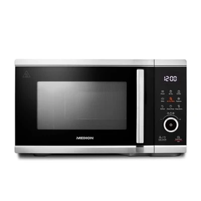 Image de MEDION Micro onde avec air fryer (Friteuse sans huile à chaud integrée, 25L, 900W, 1500 W chaud, 10 programmes automatiques, niveaux de puissance, mode décongeler, MD11499) noir