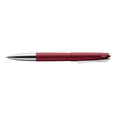 Image de Lamy studio royalred stylo roller en métal élégant avec clip forme d&#039;hélice et largeur de trait M recharge 63 noir