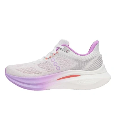 Image de Saucony Endorphin Speed 5 Chaussures de running, Femme, Taille: 43, White/crocus Tissu / matière synthétique