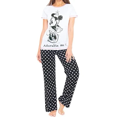 Image de Minnie Mouse Ensemble De Pyjamas Femme, Blanc/Noir, S