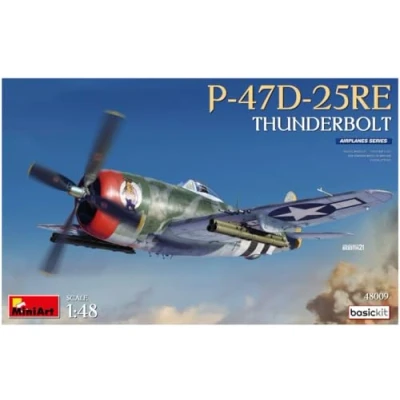 Image de MiniArt 48009 1:48 P 47D 25RE kit de base Thunderbolt Réplique fidèle à l&#039;original, modélisme, construction en plastique, bricolage, loisirs, collage, assemblage, non laqué