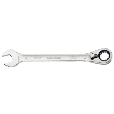 Image de GEDORE Clé à fourche avec cliquet, Réversible, Taille 21 mm, Coudée, 12 pans, Profil UD, Clé, 7 UR