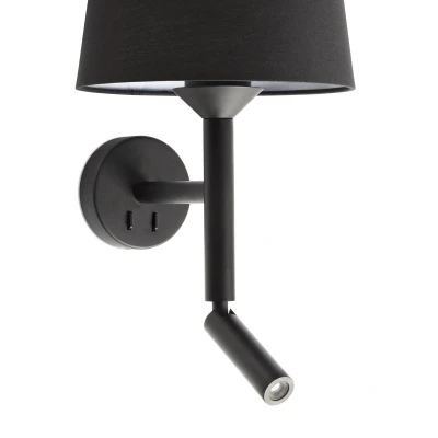 Image de Faro SAVOY Lampe de lecture Applique murale noire, E27