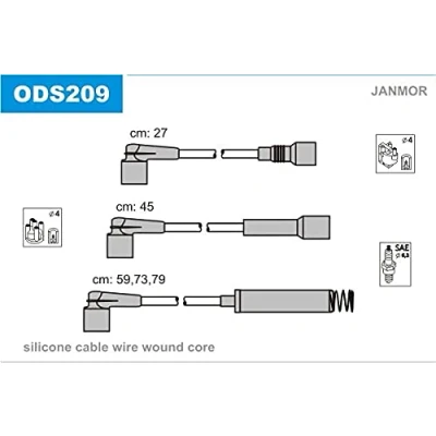 Image de JANMOR ODS209 Jeu De Fils d&#039;Allumage OPEL: Corsa B 3/5 portes, A CC, Vectra Berline