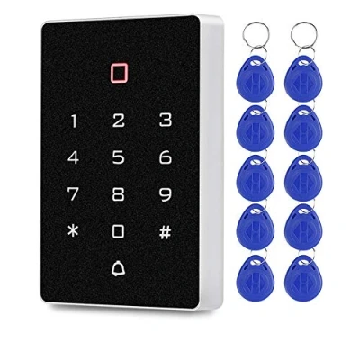 Image de FTSTech Clavier Autonome EM/ID 125KHz avec Lecteur RFID d&#039;Interface Wiegand pour Système de Sécurité d&#039;Appartement Contrôle d&#039;Accès Porte clés Bleus 10 pièces