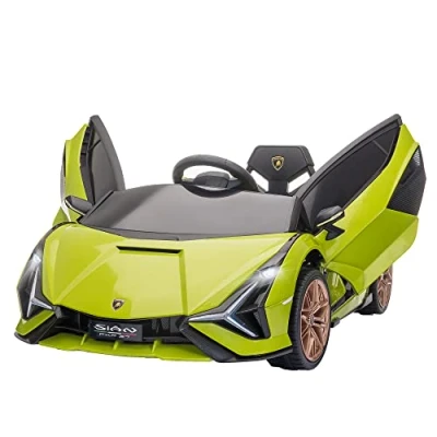 Image de HOMCOM Voiture électrique Enfants de Sport Supercar 12 V V. Max. 5 Km/h avec Télécommande 2,4G Effets sonores + Lumineux Vert