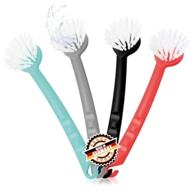 Image de com four® 4X Brosse à Vaisselle de Cuisine pour la Le Nettoyage avec Poils en Nylon poêle Plastique