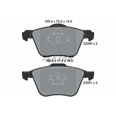 Image de TEXTAR 2359001 Jeu de plaquettes frein non préparé pour indicateur d&#039;usure VOLVO: XC90 I, V70 2