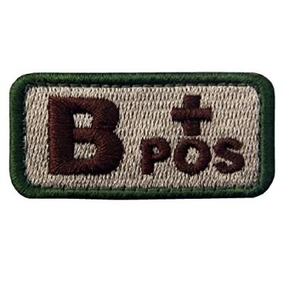 Image de Tactique Type B Positif Groupe sanguin emblème Brodé Fastener à Crochet et Boucle Patch, Multitan