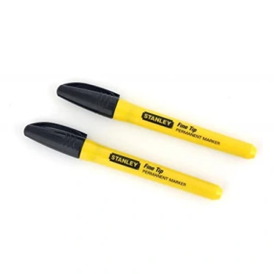 Image de Stanley 0 47 316 marqueur pointe fine Plastique Capuchon etanche Compacte Indélibile Résiste à l&#039;Eau et l&#039;Huile Séchage Rapide Carte 2 pièces