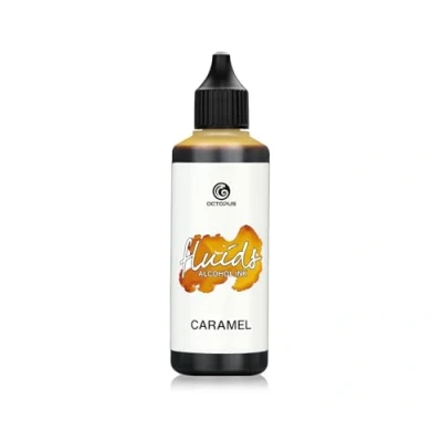 Image de Octopus 100 ml Fluids Alcohol Ink CARAMEL, Encre à alcool pour Fluid Art et Resin Art, brun