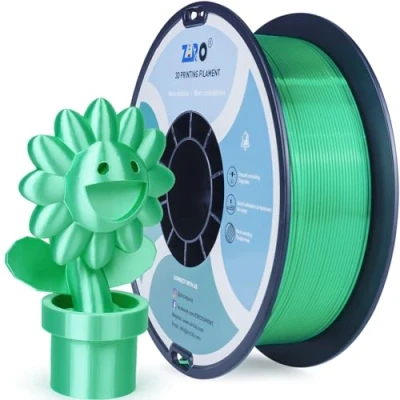 Image de Filament de imprimante 3D ZIRO PLA Soie Series 1.75mm 1KG (2.2lbs),précision dimensionnelle +/ 0,03 mm,Vert