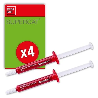 Image de SWISSINNO Seringues d&#039;Appât SuperCat pour Pièges à Souris et Rats Produit Alimentaire Beurre de Cacahuète, Puissant Attractif Lot 4
