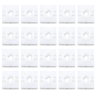 Image de Be In Your Mind Lot de 20 clips fixation carrés en plastique compatibles avec Smart Fortwo 451 et compatible Audi A4L B9 Blanc