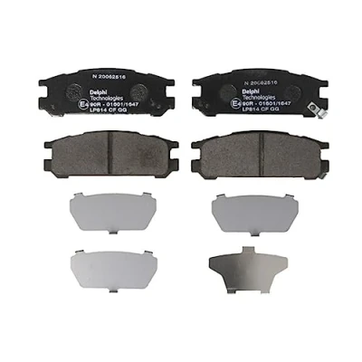 Image de DELPHI LP814 Jeu de plaquettes frein avec indicateur d&#039;usure tôle anti bruit accessoires SUBARU: Forester II, I