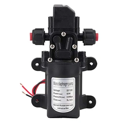 Image de Pompe à Eau 60W, Membrane Sous Pression 12v Automatique Haute 5l / Min, 9,9 X 16,7 Cm, pour tuyaux d&#039;un diamètre intérieur de 8 mm et extérieur 12