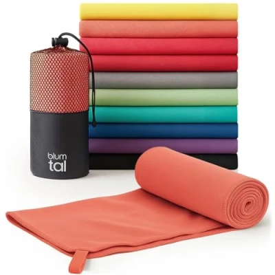 Image de Blumtal Serviette Microfibre 140x70 cm Doux Sport Musculation en à séchage Rapide de Salle Coral