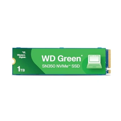 Image de WD Green SN350 1 To M.2 NVMe SSD, possédant une vitesse de lecture 3 200 Mo/s et d&#039;écriture 2 500