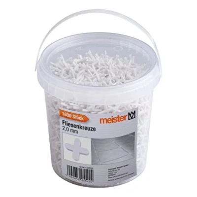 Image de Meister Lot de 1800 croisillons carrelage 2,0 mm Pratique En polypropylène robuste Blanc Accessoire pour Aide à la pose 4427000