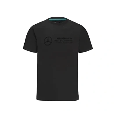 Image de Mercedes AMG Petronas Formula One Team Collection Officielle de Produits dérivés la Formule 1 Grand Logo T Shirt Noir Hommes XS