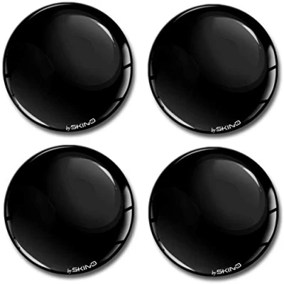 Image de SkinoEu® 4 x 56mm Autocollant 3D Silicone Cache Moyeu Capuchons de Centre Enjoliveurs Roue Voiture Moyeux Jante Universel Noir A 756