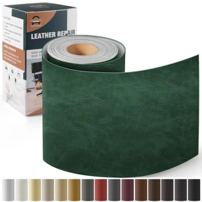 Image de Simili Cuir Autocollant, 10 x 160cm Patch de réparation en Auto adhésif, Kit pour Sièges D&#039;auto, Canapés, Bateau, Chaises Nouveau Vert