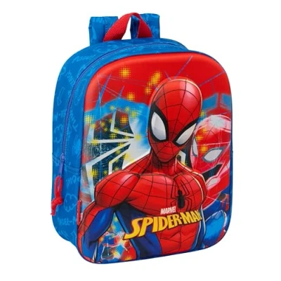 Image de Safta SPIDERMAN Sac à dos 3D pour chambre d&#039;enfant, adaptable au panier, Nettoyage facile, idéal les enfants de différents âges, confortable et polyvalent, qualité résistance, 22 x 10 27 cm,