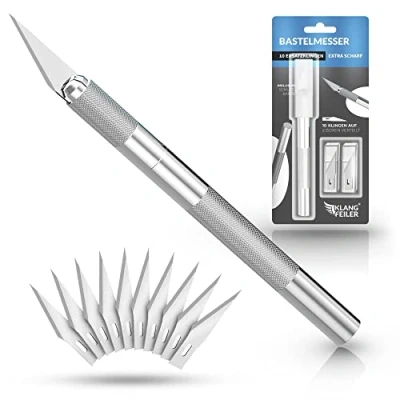 Image de Klangfeiler® scalpel avec 10 lames modelisme precision cutter couteau stylo de découpe