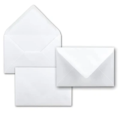 Image de Enveloppes blanches DIN B6 125 x 185 mm Colle à humidifier 100 Umschläge Blanc.