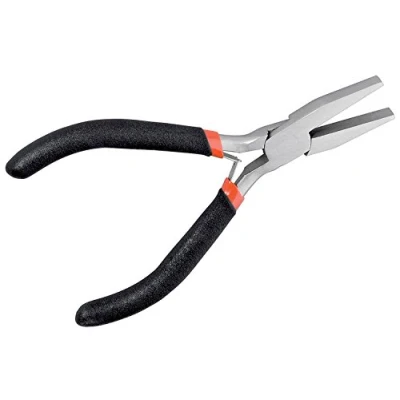 Image de Fixpoint 77094 Pince à becs plats avec embouts aplatis et lisses, 125 mm