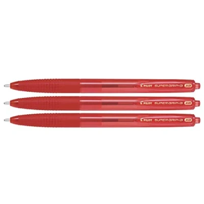 Image de PILOT Lot de 6 Stylos à Bille Rétractable SUPER GRIP G Pointe Extra Large Rouge