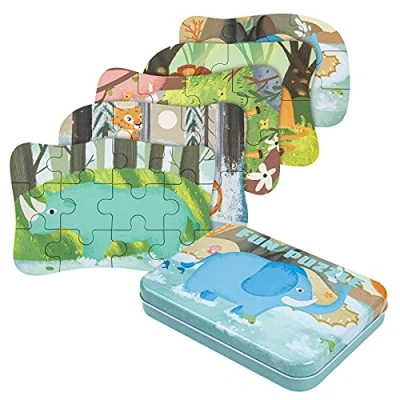 Image de BBLIKE Puzzle Enfant 2 3 4ans, 5 Niveaux de Difficulté Différents Jouet pour Enfants, en Carton Éducatif Parfait Garçons Filles Ans +（Éléphant）