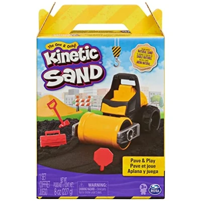 Image de Kinetic Sand, Set de Jeu avec Rouleau asphalteur et 227 g Noir, à partir 3 Ans 6056481