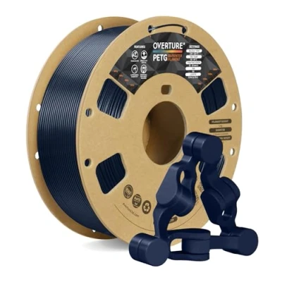 Image de OVERTURE PETG Filament 1.75mm, Bobine de 1kg(2,2lbs), Précision dimensionnelle +/ 0,02 mm (Bleu Étoilé)