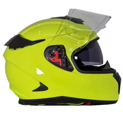 Image de BHR Casque Moto intégral avec Double visière 813 Race homologué ECE Solaire pour Hommes/Femmes Fluo Jaune XL
