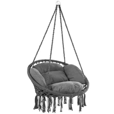 Image de DETEX® Fauteuil Suspendu avec Coussins Anthracite hamac extérieur Chaise Suspendue balancelle Relax Jardin capacité 150 kg de Lecture