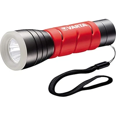 Image de VARTA lampe Torche LED incl. 3x piles AAA, Outdoor Sports F10, lumière avec deux modes d&#039;éclairage, de poche poignée caoutchoutée, très robuste, rouge