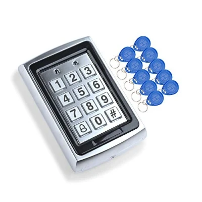 Image de HFeng 125KHz contrôleur de système Clavier contrôle d&#039;accès RFID + 10pcs EM4100 Keychains 1000 utilisateur WG26, rétro éclairage, Caisse en métal