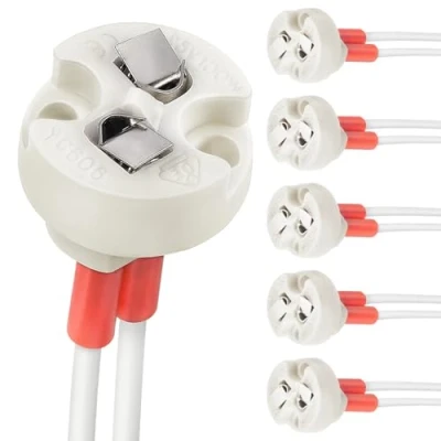 Image de DiCUNO Base de Bi Pin, G4, GU5.3, G6.35, GY6.35, GX5.3 MR16, GZ4 MR11, support lampe corps en céramique à douille incandescente halogène (6pcs)