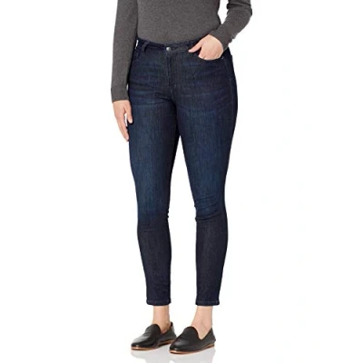 Image de Amazon Essentials Jean Skinny Taille Moyenne avec Courbes Femme, Délavé Foncé, 38 courte