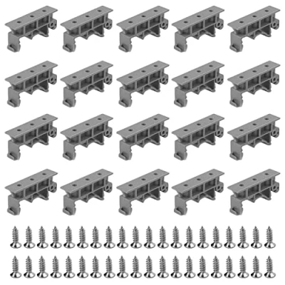 Image de 20 Pièces Support De Montage PCB C45 Sur Circuit Imprimé DIN Adaptateur Pour Rail Convient C45,10 Ensembles 35mm (Gris)