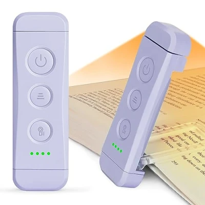 Image de Glocusent Lampe de Lecture Rechargeable, au Lit, 3 Couleurs Chaudes X 5 Réglages Luminosité, Compacte et Durable, Cadeau pour les Liseuse