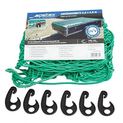 Image de Petex 43199013 Filet de remorque 3 x 4 m, vert