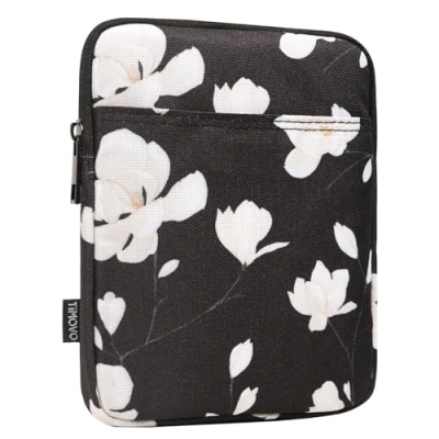 Image de TiMOVO 6 7 Pouces Housse pour Nouveau Kindle Paperwhite et Colorsoft Signature Edition, Protectrice Sac de Transport E Reader/Kindle Oasis, Noir + Magnolia Blanch