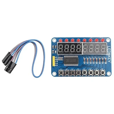 Image de HALJIA Tm1638 Module d&#039;affichage LED numérique 8 Bits Tube Touches Compatible avec AVR Arduino Arm