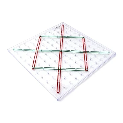 Image de Learning Resources Géoplan transparent avec élastiques Resources, 11 x picots, picots en plastique résistant, jouet pédagogique de mathématiques pour apprendre la géométrie, 5+