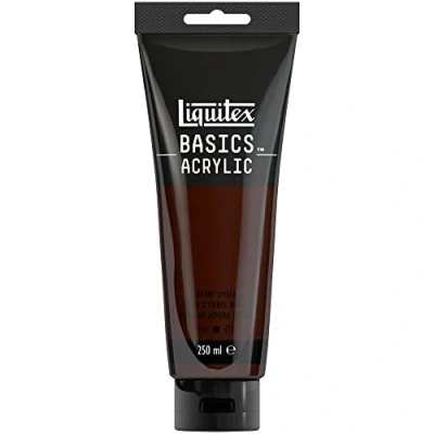 Image de Liquitex 88700215 Basics peinture acrylique, artistique monopigmentée, résistante à la lumière, qualité archive, finition satinée, tube de 250 ml Terre D&#039;Ombre Brûlée