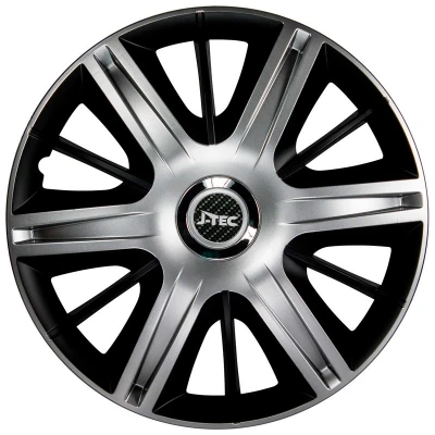 Image de J TEC Maximus J15527 Enjoliveurs 15Pouces noir/argenté, chrome