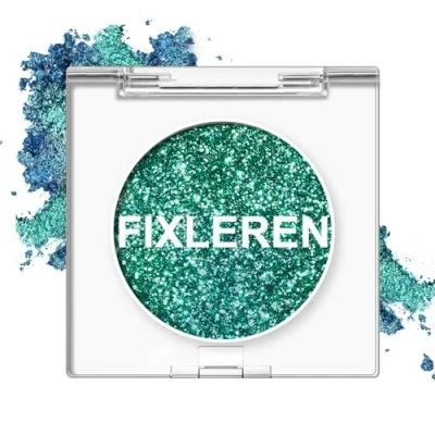 Image de Fixleren Palette de Fards à Paupières Caméléon Paillettes, Fard Haute Brillance, Multicolore Paillettes Holographiques Longue Durée Couleur Métallique. (vert)